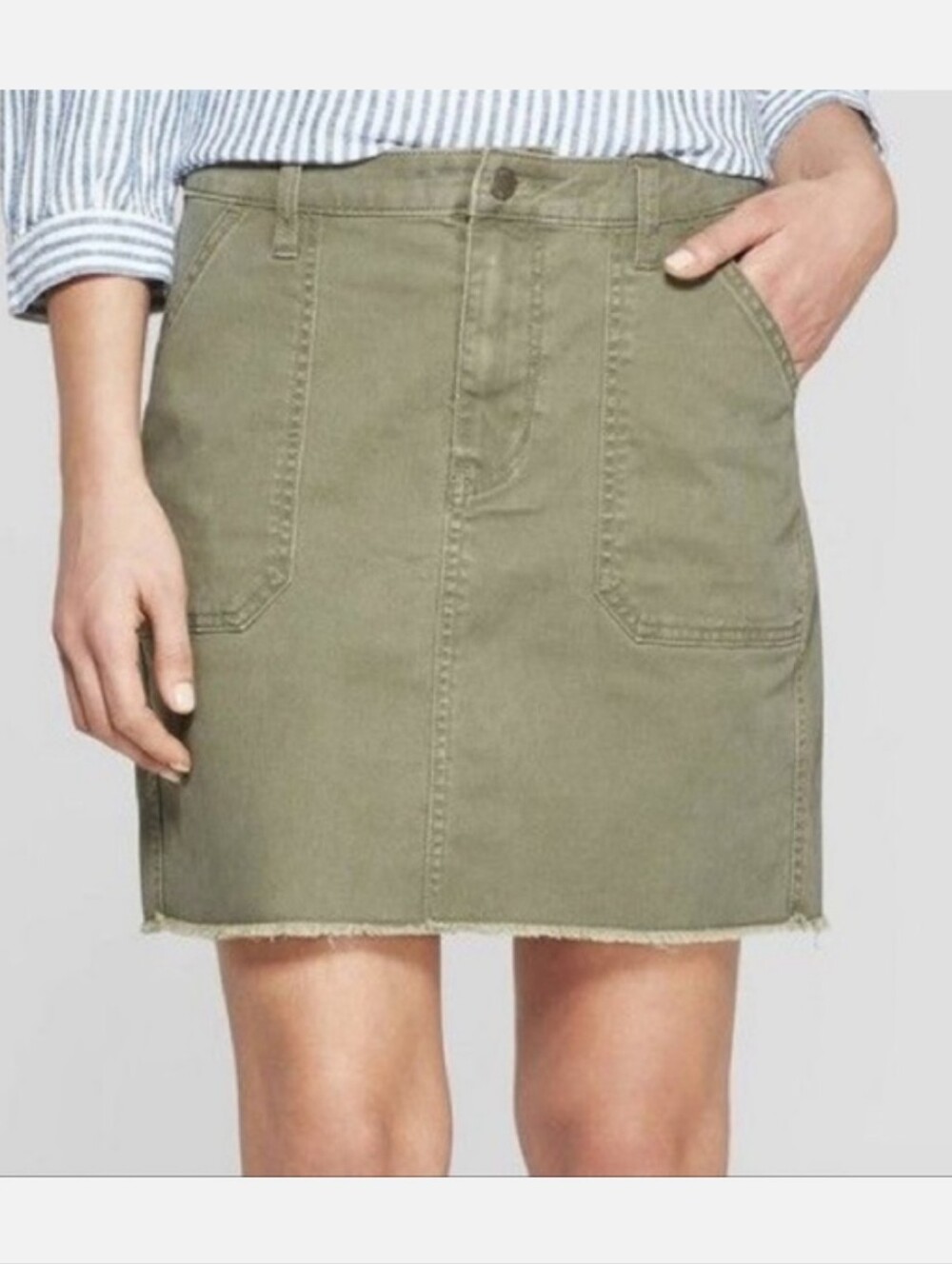 Universal Thread Army Green Denim Skirt Size 2